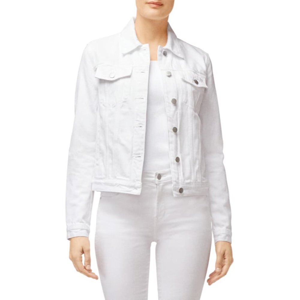 J BRAND Harlow Shrunken Denim Jacket In White Size Small